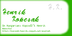 henrik kopcsak business card